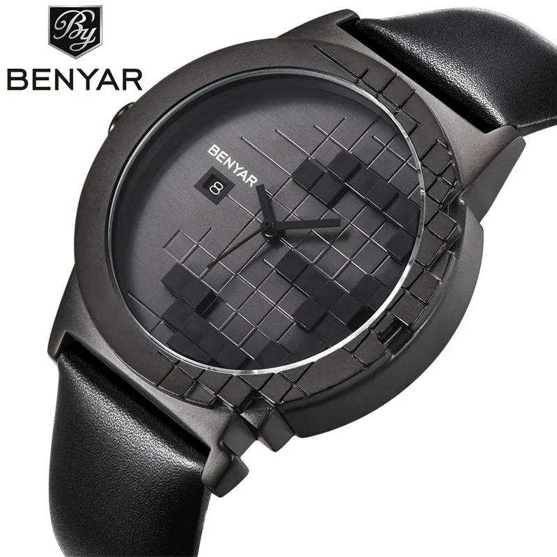

Men Wristwatch High Quality Waterproof Creative Three Watches Genuine Leather Sport Casual Fashion Quartz Watch reloj hombre