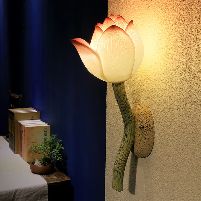 New Chinese Style Wall Lamp Decoration Lotus Flower Light Restaurant