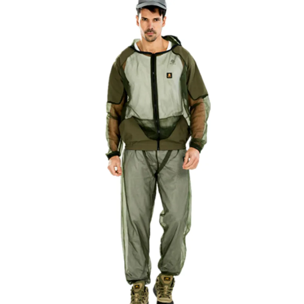 Outdoor Fishing Anti Mosquito Clothes Portable Lightweight High Density Net Yarn Breathable Mesh Fishing Shirts Fishing Clothes 