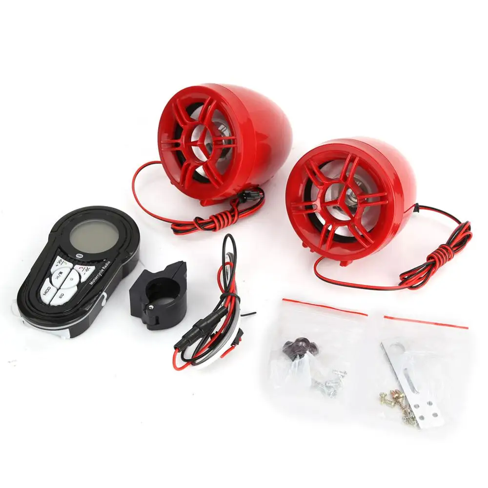 Motorcycle ATV UTV Bike Handlebar Speakers Audio Sound System Bluetooth