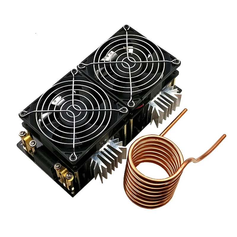  1800W 40A ZVS Induction Heating Board Module Flyback Driver Heater+48V Coil+Dual fan with copper tu