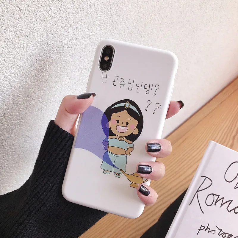 Корейский стиль мультфильм принцесса чехол для телефона iphone 8 7 7 Plus 6 S 6 Plus милая мягкая Задняя накладка чехла из ТПУ для iphone XR Xs Max XR