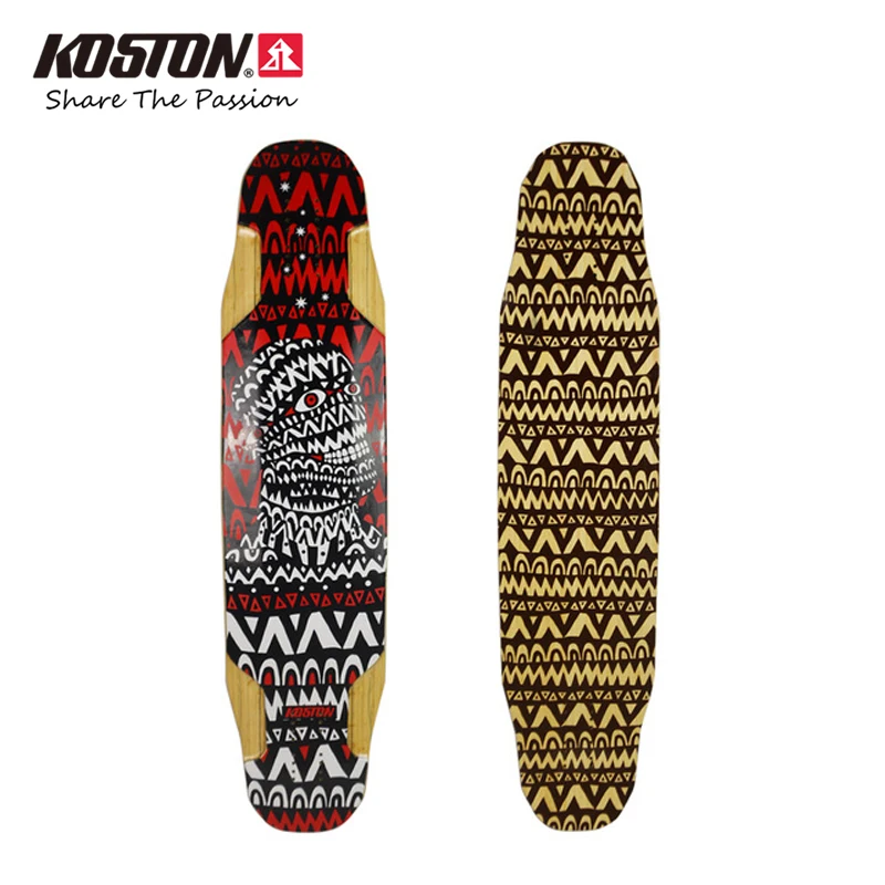 Koston Профессиональный longboard двухслойные Новинка 2017 года; стильное платье 40 дюймов бамбука и Стекло волокна Гибридный Материал доска круглый