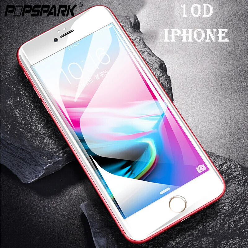 защитное стекло на айфон 7 10D закаленное для iPhone 8 6 Plus защита экрана полное