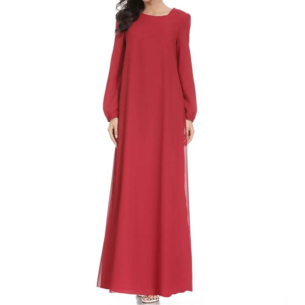 Женское мусульманское Макси платье с рукавом колокольчиком Abaya длинное туника