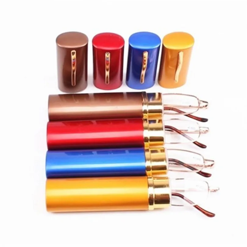 

CHUN High Quality Unisex Alloy Frame Resin Reading Glasses with spring hinge 1.00-4.00 With Tube Case M97