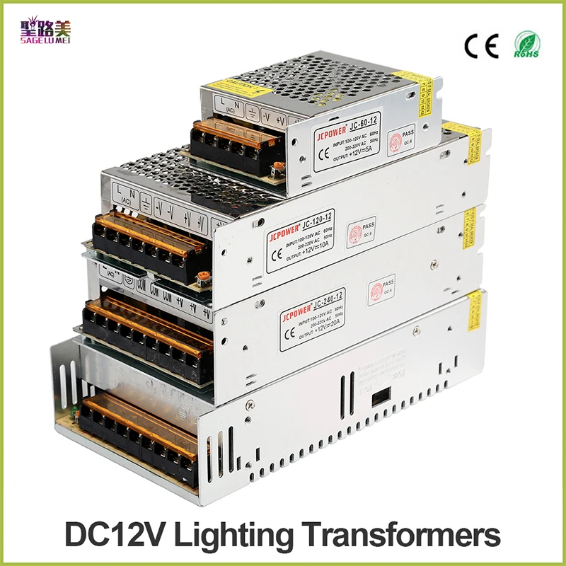 DC12V 1A/2A/3A/5A/6.5A/8.5A/10A/12.5A/16.5A/20A/25A/30A, переключатель светодиодный источник питания для WS2811 5050 3528 3014 Светодиодная лента