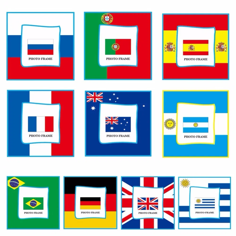 

World Cup Cute Soft Plastic Photo Frame Swing Table Stereo Color Magnetic Photo Frame Football Theme Home Decorations