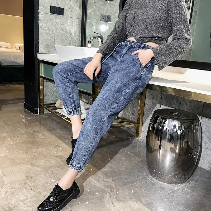 

Women Loose Harem Jeans High Waist Spring Ankle Length Daddy Pants Casual Women Jeans Pants 2019 Skinny Jeans