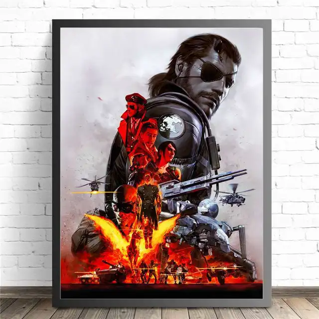 メタルギアソリッドmgsビデオゲームポスター 絵画キャンバスアート壁の写真を絵画リビングルームの装飾家の装飾 Painting Calligraphy Aliexpress
