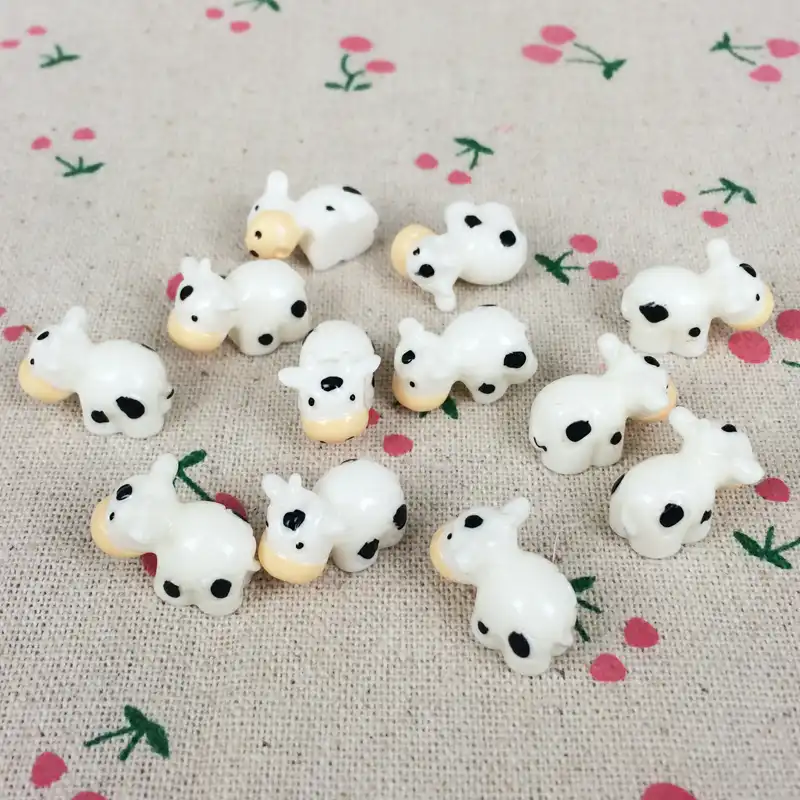 10 peças kawaii plana volta flatback resina vaca fadas jardim miniaturas estatuetas terrário artesanato decorativo: 15*18mm