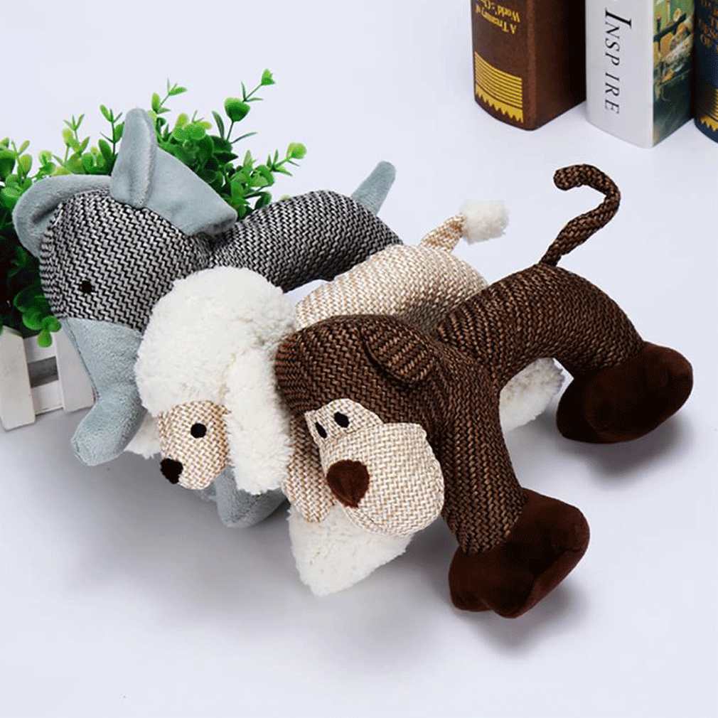Смешные, в форме животных Pet детские игрушки Щенка Плюшевые пищалка Прочный творческий жевательные игрушки