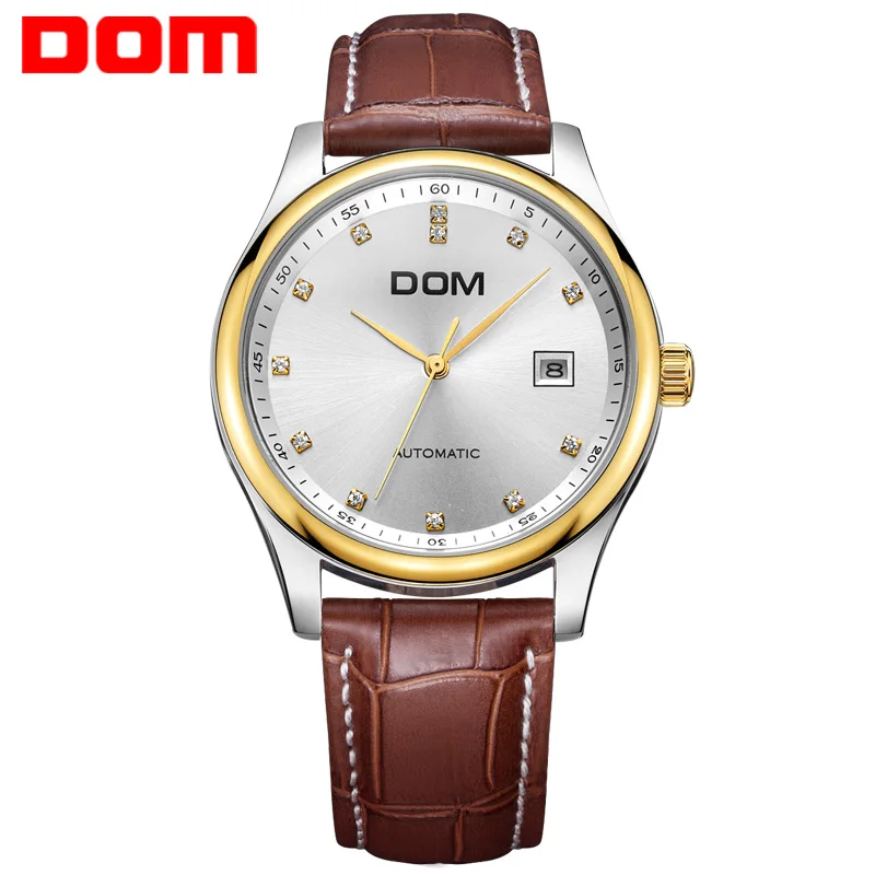 

DOM Brand Men Mechanical Watch Simple Design Man Watches Fashion Luxury Waterproof Leather Men's Watches Reloj Hombre M-95