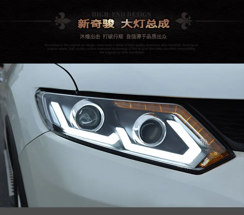 AKD автомобильный Стайлинг Головной фонарь для Nissan X-trail Rouge светодиодный налобный фонарь- Ангел глаз фара динамический сигнал Hid биксеноновый луч