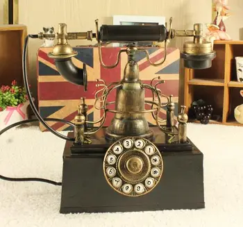 

Home Decor Decoration Crafts Figurines iron metal vintage Classic telephone models free shipping