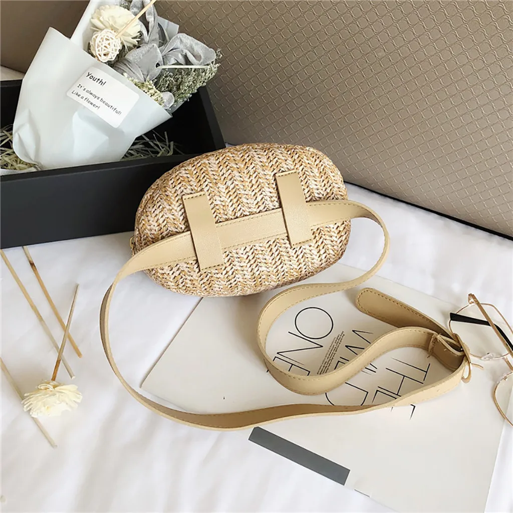 Fashion Chest Bag Casual Summer Women Lace Straw Simple Versatile Messenger Bag Waist Chest Bag Crossbody Mobile Phone Bags