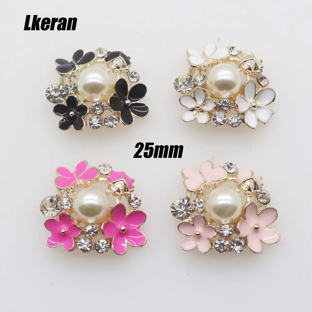 

Fashion New 10pc 25MM Flower flat back Golden alloy buttons/ craft decorative button 2018 DIY wedding embelishment button