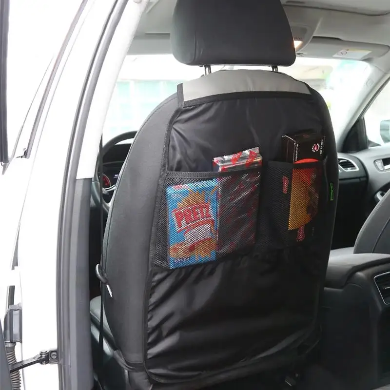 

Car Seat Back Organizer Storage Bag Mesh Pocket Auto Seat Anti-kick Mat Polyester Fiber Waterproof Protector Cover For Children