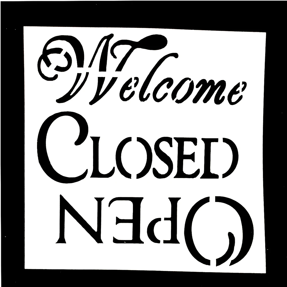 

1PC Welcome Close Open Letter Reusable Stencil Airbrush Painting Art DIY Home Decor Scrap booking Album Crafts Free Shipping