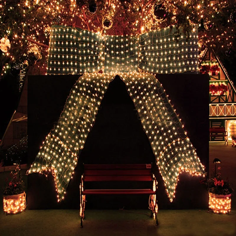 EU Plug 100 LEDs Net Mesh Decorative Fairy Led Christmas Lights Indoor