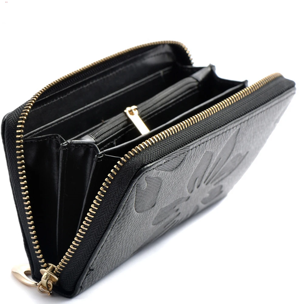 

Women Business Card Holder Cow Leather Big Card Wallet Genuine Leather Coin Purse Credit Card Holders Wallet with Zipper Porte