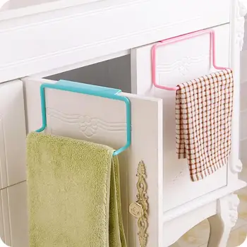 Towel Holder Sponge Holder Cupboard Kitchen Organizer Hanging Towel Rack Cabinet Bathroom Organizer Storage Rack