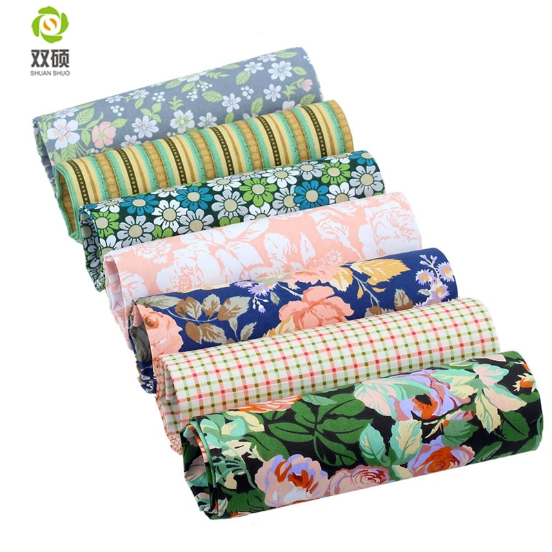 

Shuanshuo Flower Twill Cotton Fabric Patchwork Tissue Cloth Of Handmade DIY Quilting Sewing Textile Material Half Meter