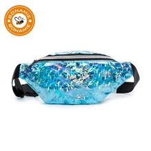 BONAMIE Мода Bling кожа сумки на пояс для женщин серебристый, синий черный чехол на пояс Сумка женская из искусственной кожи повседневное Фанни