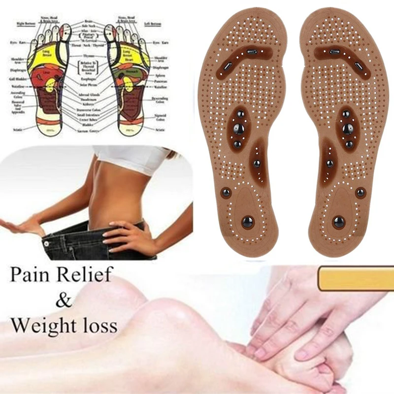 

MQUPIN New Men and Women Magnetic Therapy Foot Insole Transparent Silicone Anti-fatigue Health Care Massage Slimming Weight Loss
