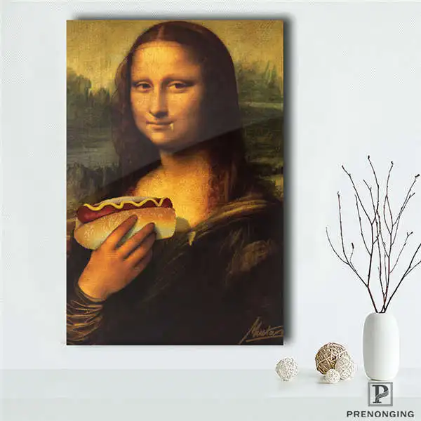 Холст постер из шелковой ткани стиль Мона плакат лисы леonardo Da Vinci живопись#190114s02 - Цвет: Canvas Poster