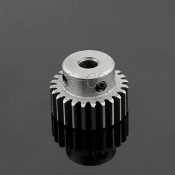 

1pcs 1M24T 5mm/6mm/6.35mm/7mm Bore Hole 24 Teeth Out Diameter 26mm Module 1 Motor Metal Gear Wheel Top Screw