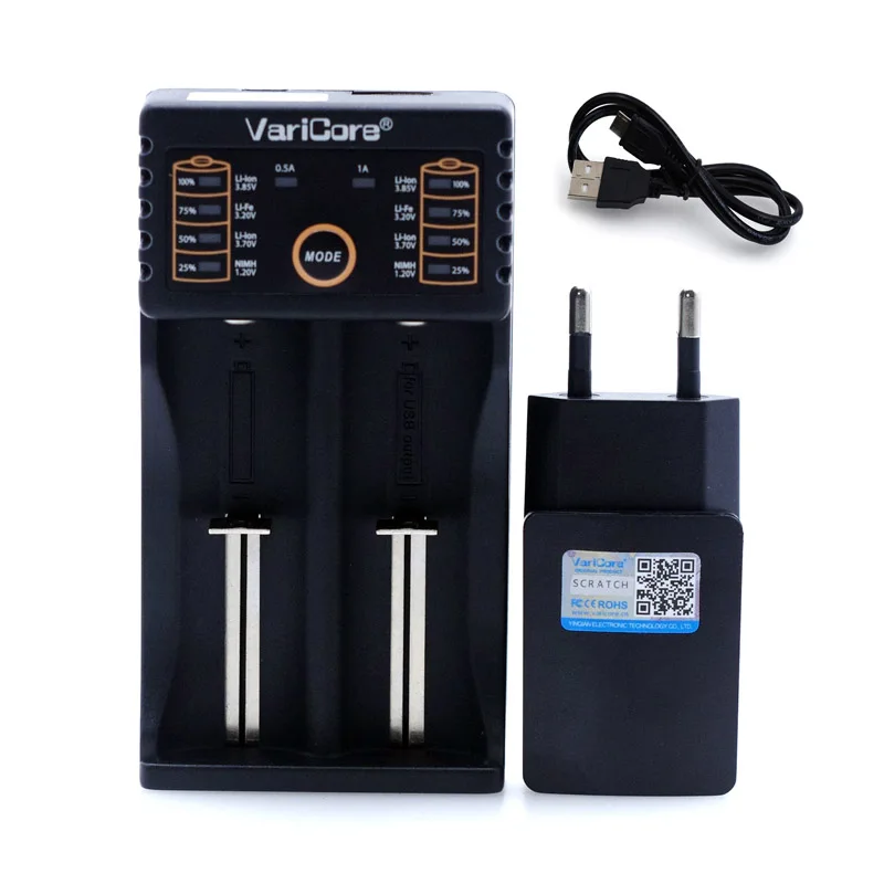 Varicore V40 v20i V10 U4 Зарядное устройство для 3 7 в 18650 26650 18500 16340 14500 18350 литий ионный