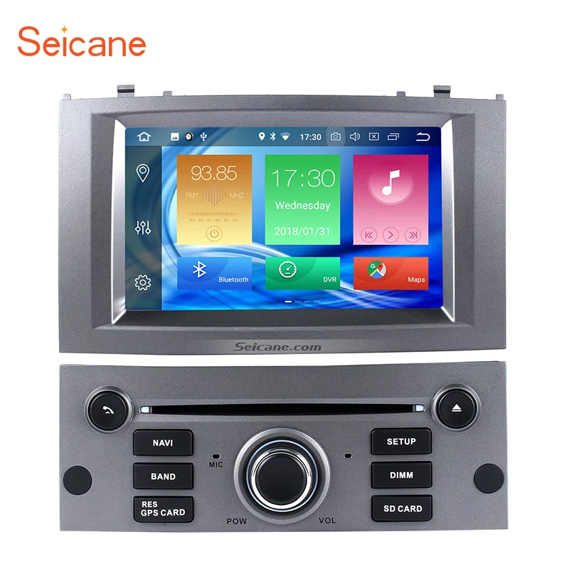 Seicane 8 ядерный Android 0 4 Гб ОЗУ 32 ПЗУ автомобильный стерео CD DVD плеер для 2004 2010 Peugeot 407 GPS