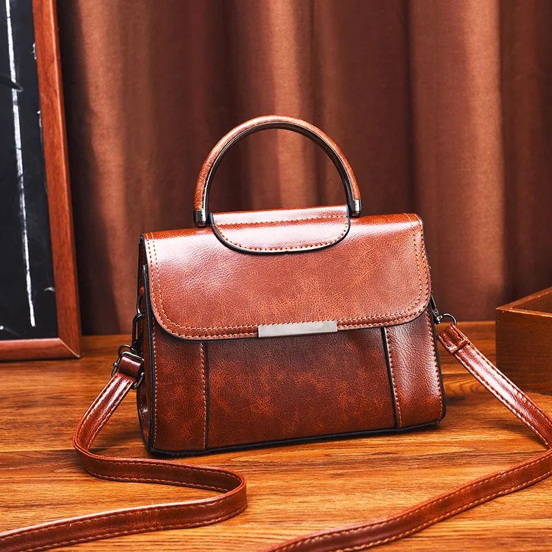 

Brand Designer New Simple Bag Female PU Leather Solid Shoulder Bag Flap Tote Vintage Ladies Bag Fashion Women Crossbody Handbags