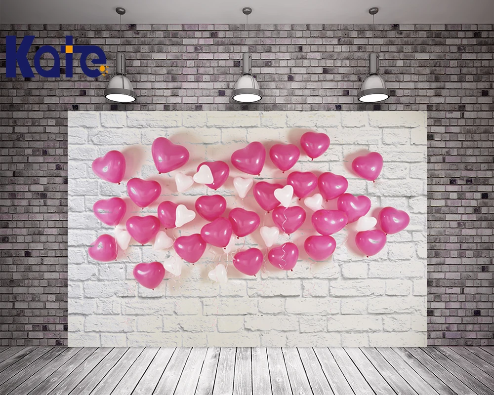 

Kate 300x200cm Write Wedding Photography Backdrops Pink and Write Heart Balloons Newborn Photography Backdrops Party Backgrounds