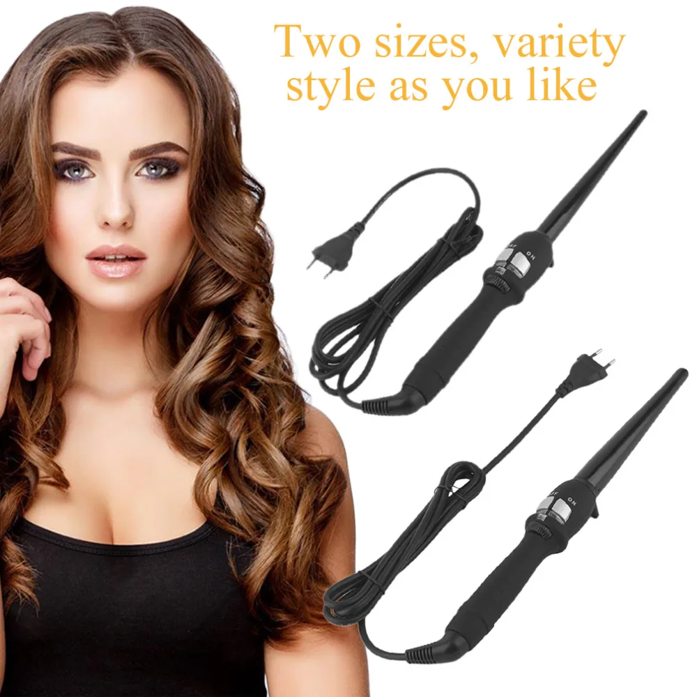 

1pcs High Quality 19mm/25mm Curlers Conical Curling Iron Single Tube Ceramic Glaze Pear Flower Cone Electric Hair Curly Tool