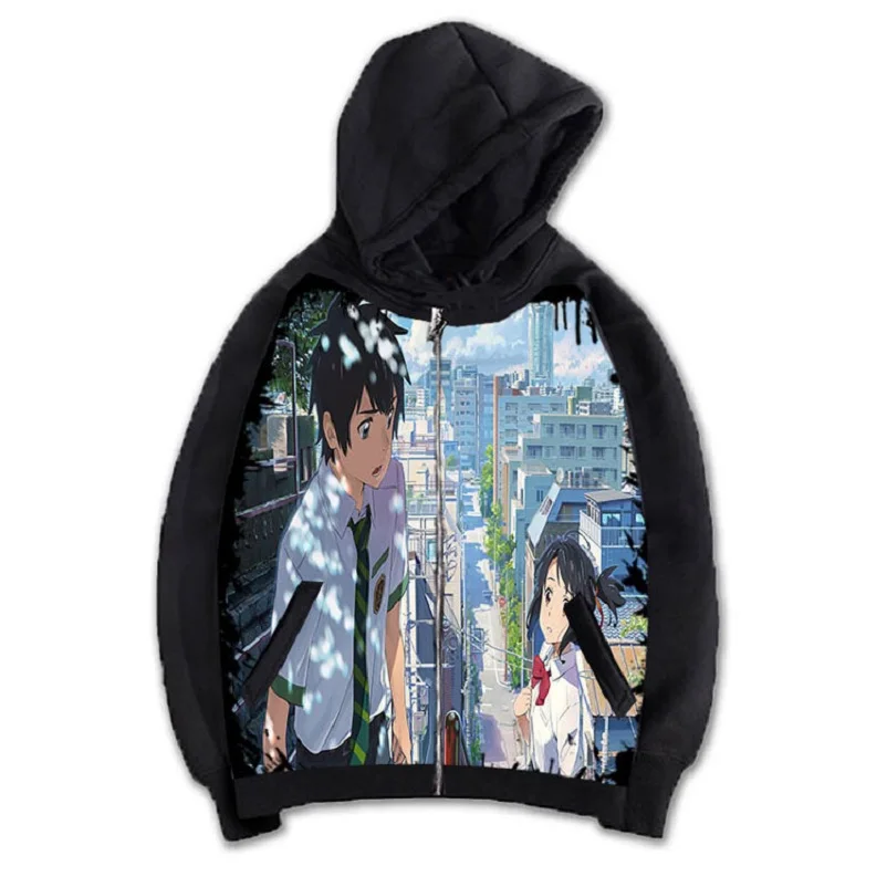 High-Q Unisex Anime Cos your name. Tachibana Taki Miyamizu Mitsuha Casual Hooded Hoodie Sweatshirts