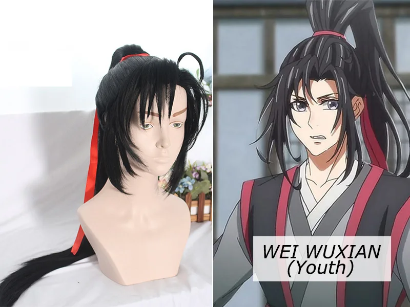 Eraspooky Mo Dao Zu Shi косплей парик Wei wuxian молодой гроссмейстер демонического культивирования костюм для мужчин Jin Ling Lan Wangji повязка на голову - Цвет: Wei wuxian 02