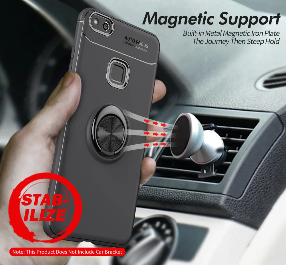 

Luxury Magic Ring Case For Huawei P Smart P10 Lite Shockproof Phone Case On the For Huawei Honor 8C 8X Y5 2018 2019 Soft Cover
