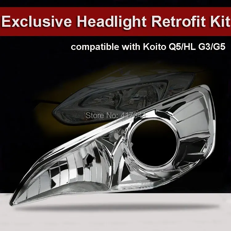 

Exclusive Front Headlight Kit Help for Ford Focus Car Upgraded without Damage to Install HID Projector Lens Koito Q5 HL G3/G5