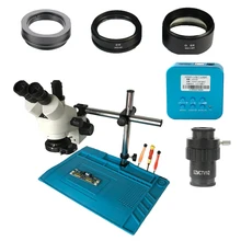 Simul Focal 3.5X 7X 45X 90X Industrial BGA Trinocular stereo microscope 20MP HDMI USB Digital video microscope camera 144 lights цена Simul Focal 3.5X 7X 45X 90X Industrial BGA Trinocular stereo microscope 20MP HDMI USB Digital video microscope camera 144 lights цены онлайн