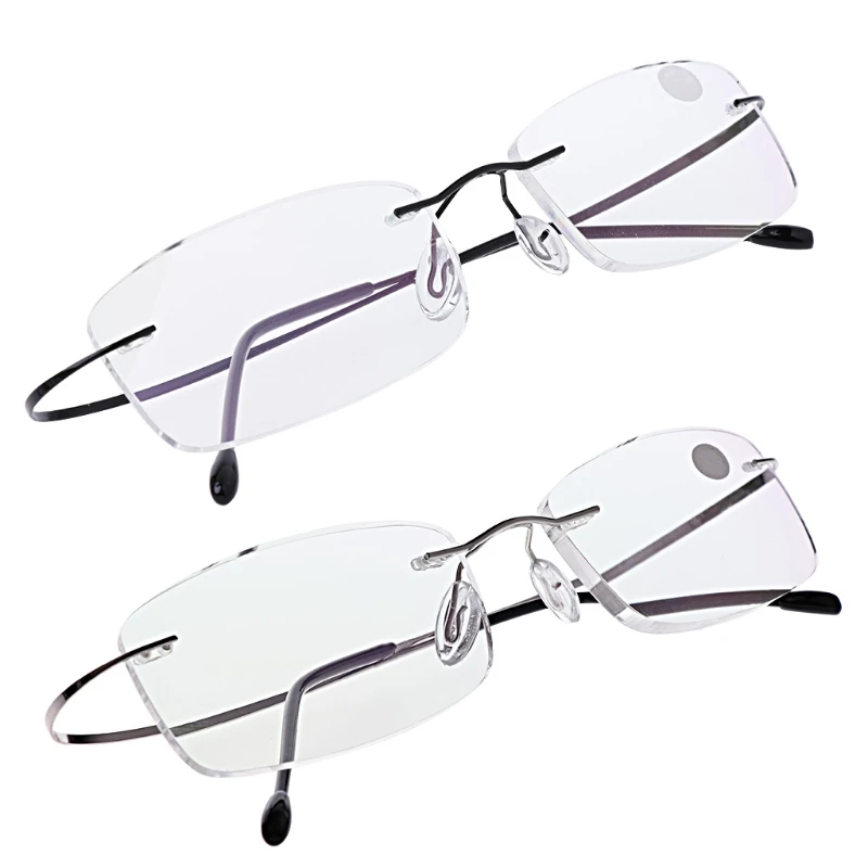 

Ultralight Titanium Rimless Rectangular Glasses Spectacles Eyeglass Frame Eyewear