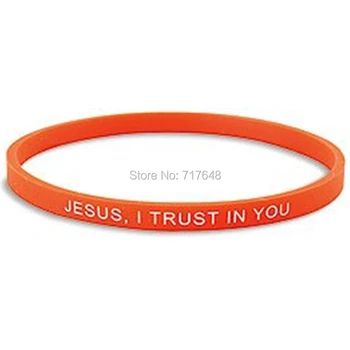 

100pcs Jesus, I Trust in You Faith wristband silicone bracelets free shipping by ePacket A