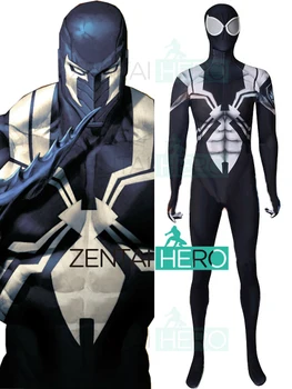 

Free Shipping Agent Venom Ultimate Spiderman Cosplay Costume Eugene"Flash" Thompson Spiderman Costumes Zentai Superhero Costumes