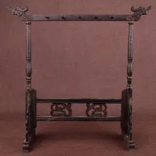 Китайский деревянный Краски кисть стоять Голова Дракона резные Стиль 12-вешалка держатель ручки