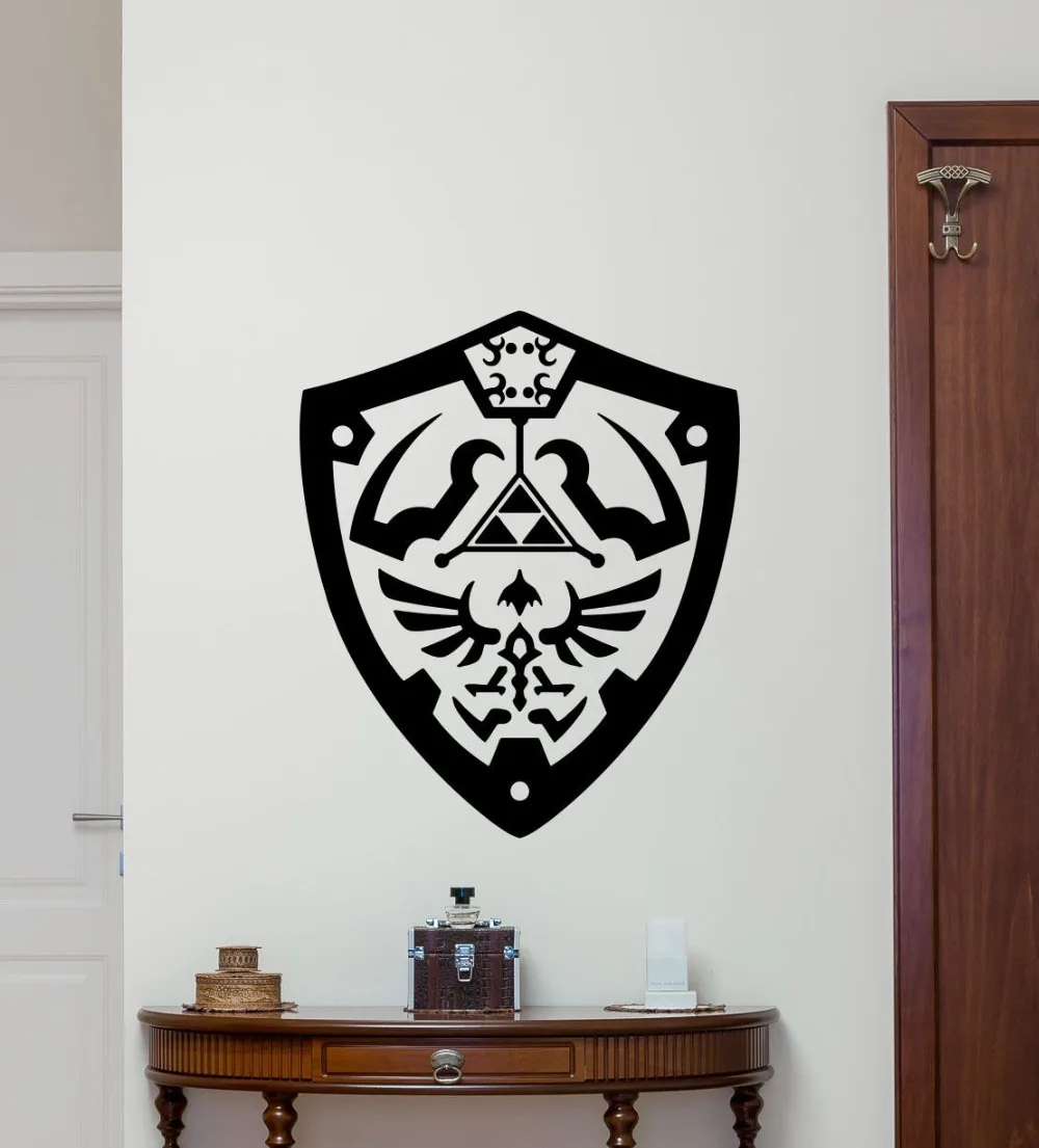 

Legend Of Zelda Vinyl Wall Decal Boys Room Removable Decor Modern Design Wall Stickers For Kids Rooms Hylian Shield Pattern SY57
