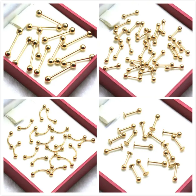 

mix gold stainless steel Eyebrow Lip Labret Captive Bead Ring Tongue Piercing Tragus Cartilage Earring Belly rings Body Jewelry