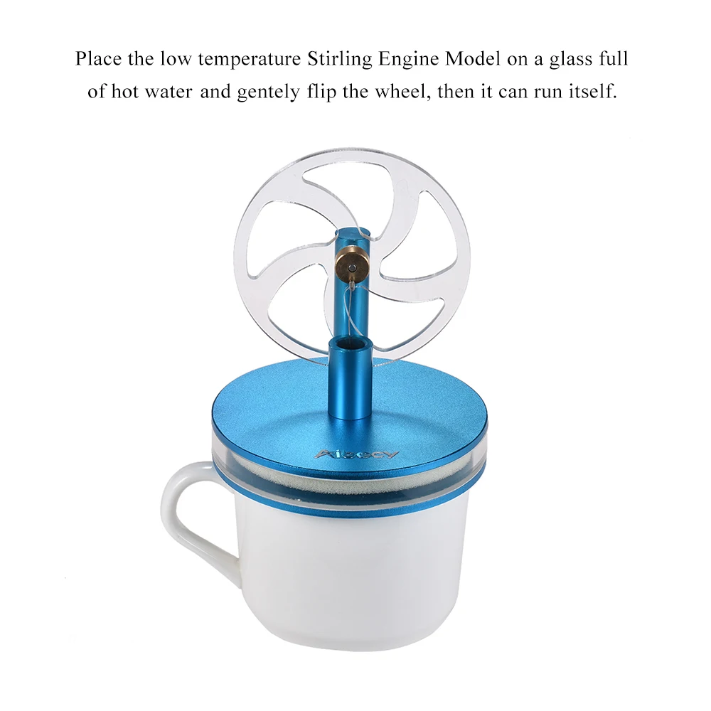 

New Aluminum Alloy Low Temperature Stirling Engine Motor Model Heat Steam Science Educational Brinquedos Science Experiment Kit