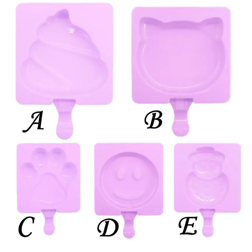 Новые Силиконовые Мороженое ванны 1 шт. творческий Силиконовые формы мороженого льда Лолли формы Ice Cube + 20 штук stick