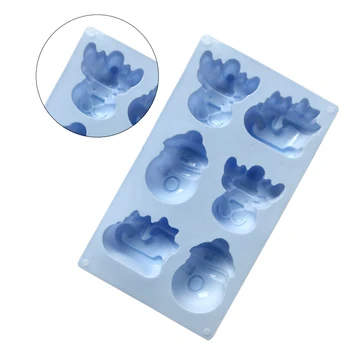

Elk Snowman Christmas Series Silicone Cake Chocolate Sugar Mold DIY Handmade Soap Mold Fondant Cake Decorating Mould Baking Tool